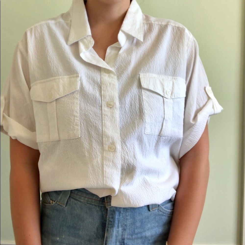 White button up short sleeve
